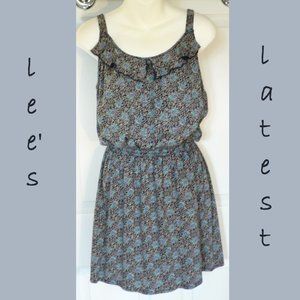 Express Floral Dress Sleeveless Ruffles Boho Med.